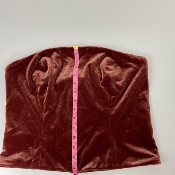 NWT Revelry Velvet Tube Top Terracotta Color Sleeveless Bustier size L - Picture 8 of 15